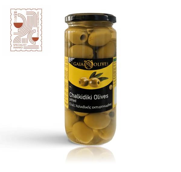 GAIA grüne entkernte Chalkidiki Oliven - Glas 255 g